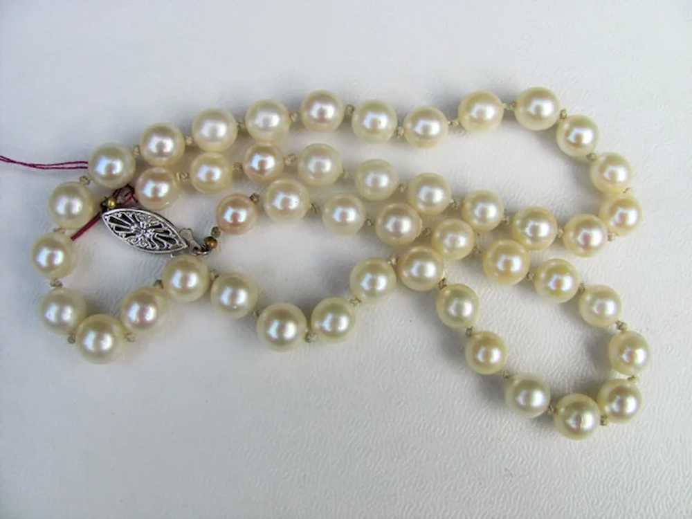 Vintage Strand Cultured Pearl Necklace 17" 7.5mm … - image 5