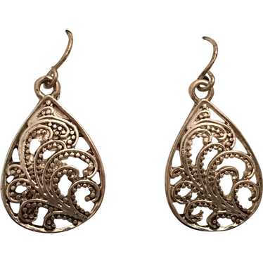 Pair of Silver-colored Metal Drop Earrings by Mai… - image 1