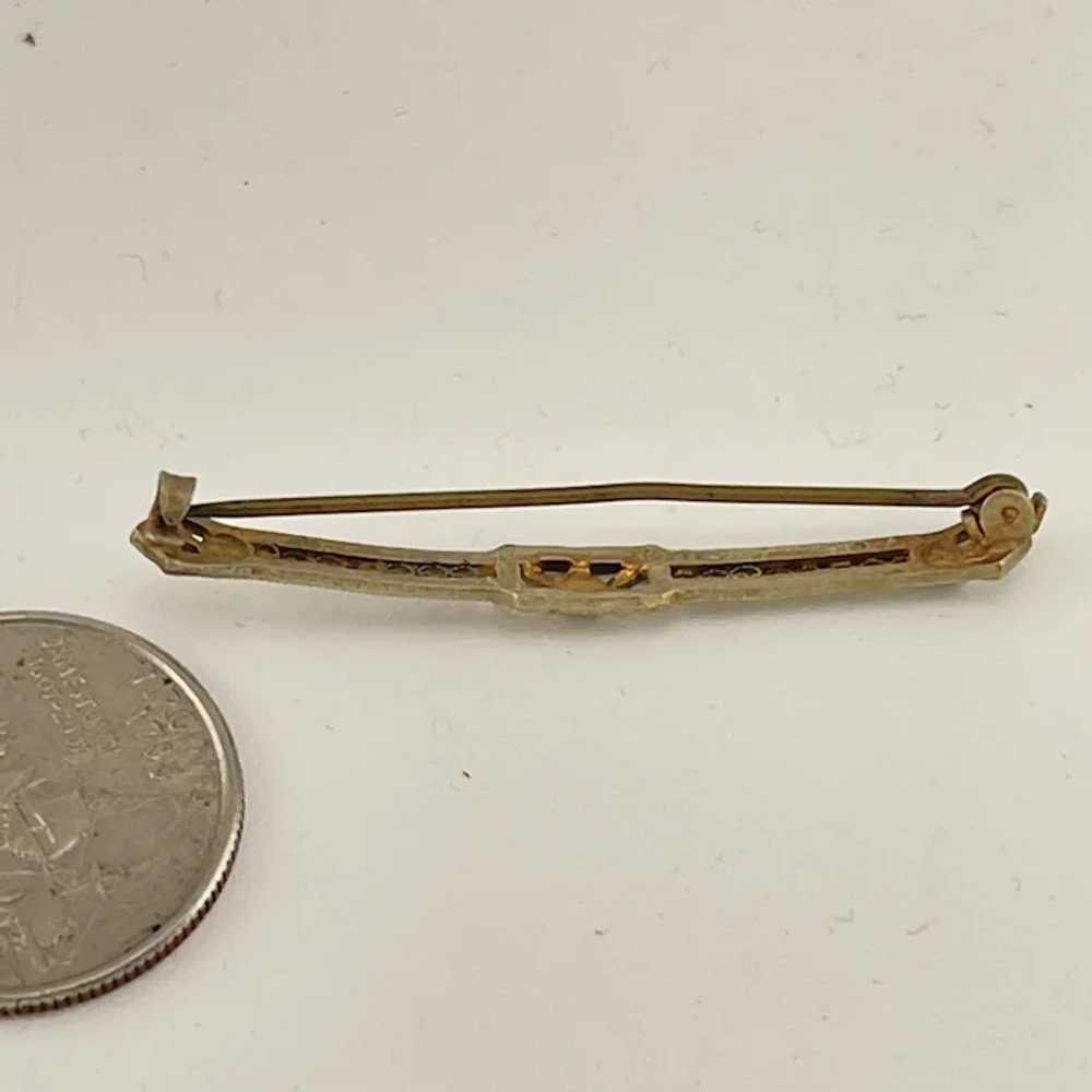 Edwardian Bar Brooch Sterling and Gold Plated - image 4