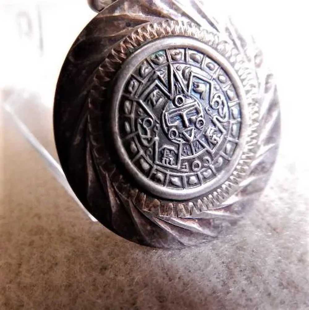 Mexican Mid-Century Sterling Silver "Maya Calenda… - image 3