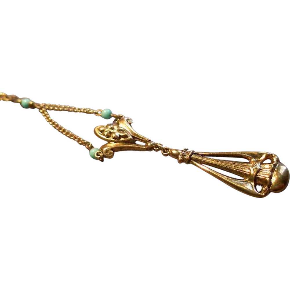 "Art" or 'Mode-Art" Victorian-Style Gold-Tone & F… - image 1