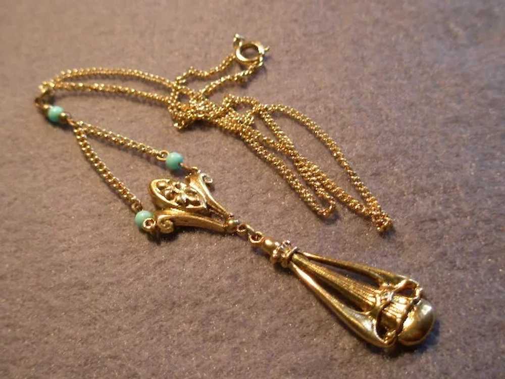 "Art" or 'Mode-Art" Victorian-Style Gold-Tone & F… - image 2