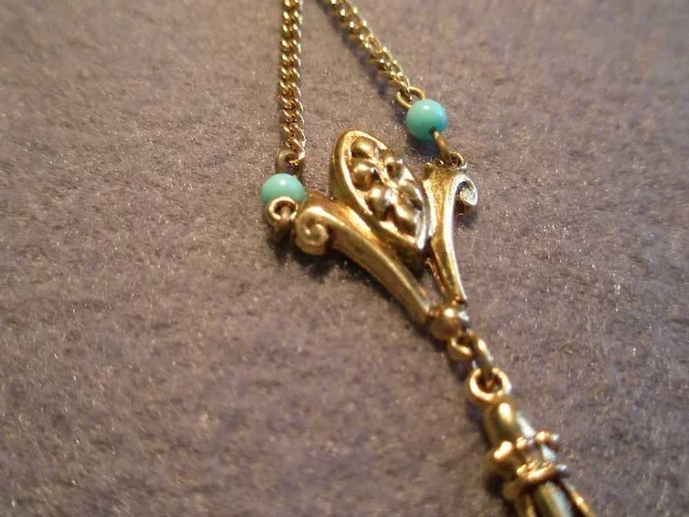 "Art" or 'Mode-Art" Victorian-Style Gold-Tone & F… - image 3