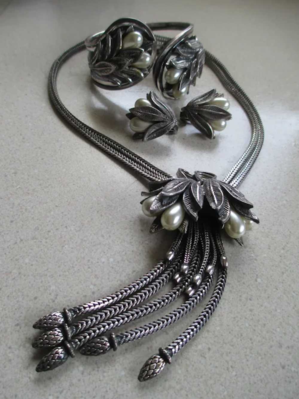 Tortolani Parure Set Necklace, Bracelet and Clip … - image 4