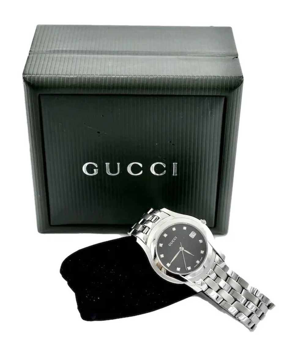 Gucci 5500XL Stainless Steel Black Dial Diamond W… - image 6