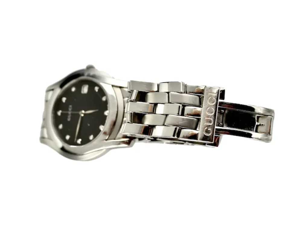 Gucci 5500XL Stainless Steel Black Dial Diamond W… - image 8