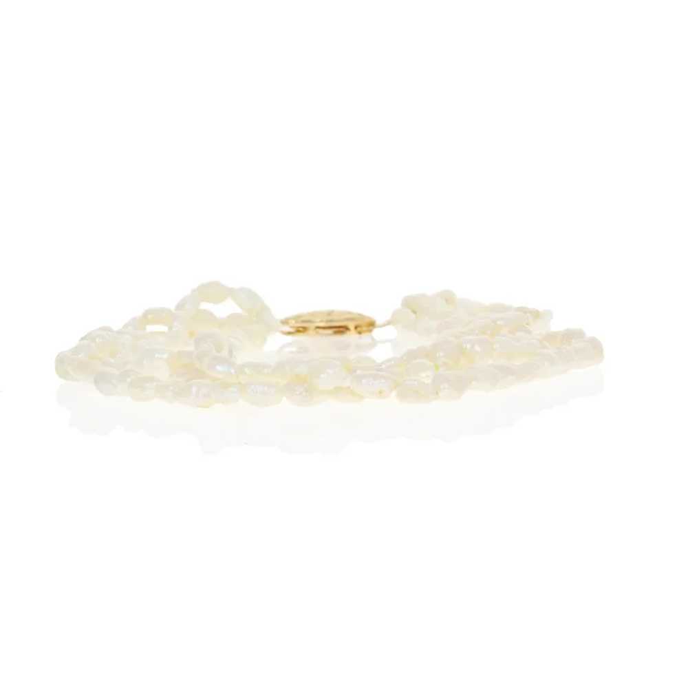 Freshwater Keshi Pearl Bracelet 7 3/4" - Gold Pla… - image 2