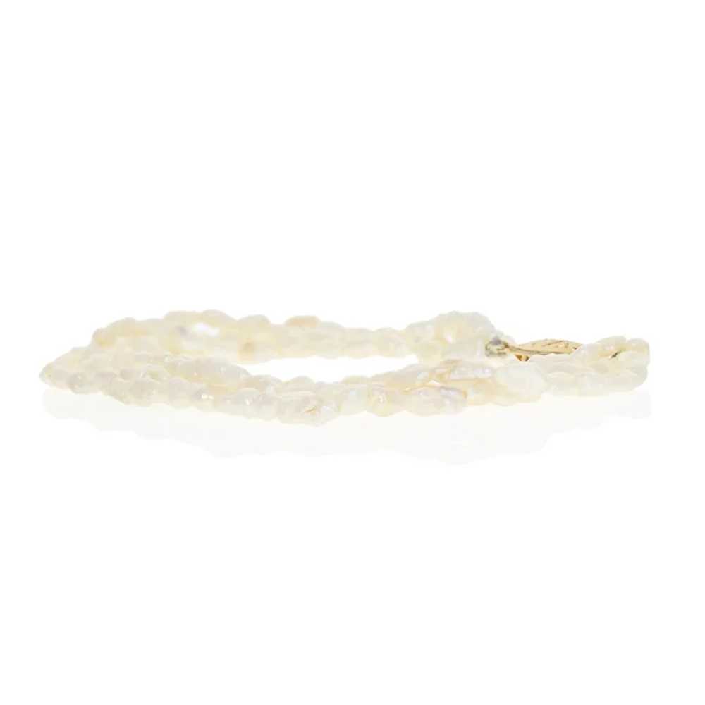 Freshwater Keshi Pearl Bracelet 7 3/4" - Gold Pla… - image 3