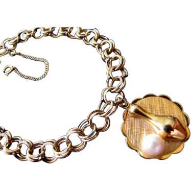 Vintage, Retro 12K Gold Filled Charm Bracelet wit… - image 1