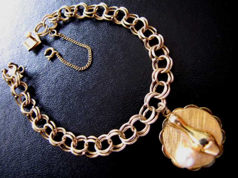 Vintage, Retro 12K Gold Filled Charm Bracelet wit… - image 2