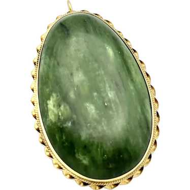Ladies 14kt jade pendant/brooch