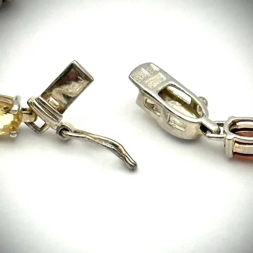 Ladies vintage sterling multi-stone line bracelet. - image 5