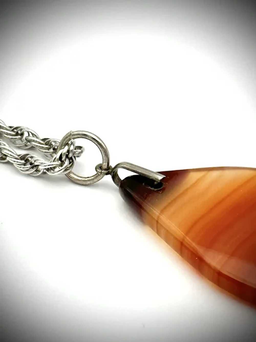 Ladies Victorian Scottish sterling agate pendant. - image 2