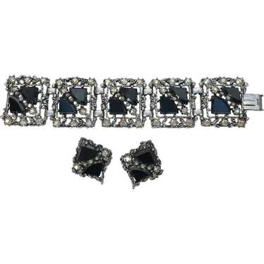 Vintage Unsigned Selro Bracelet & Earrings Set - image 1