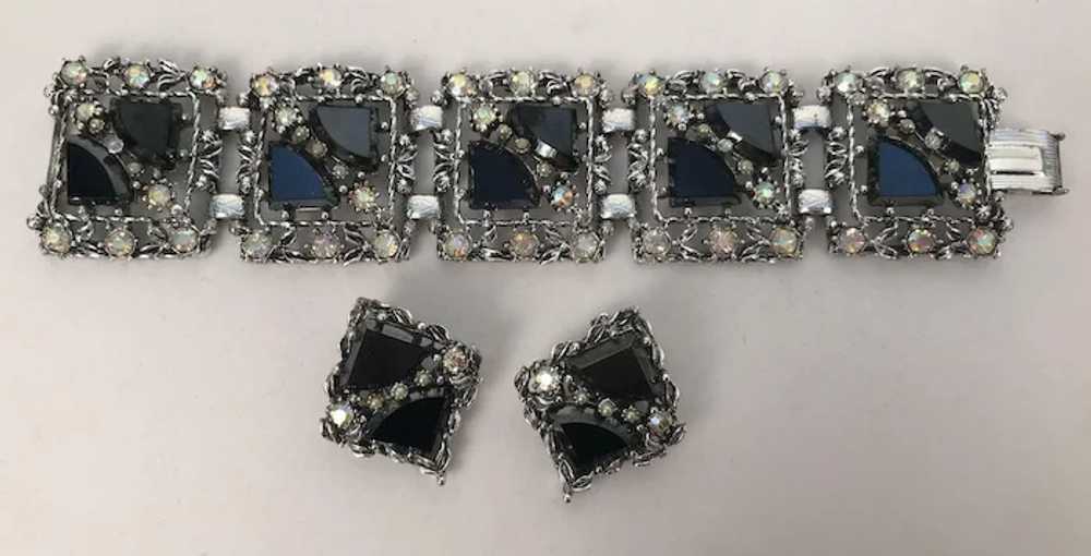 Vintage Unsigned Selro Bracelet & Earrings Set - image 2