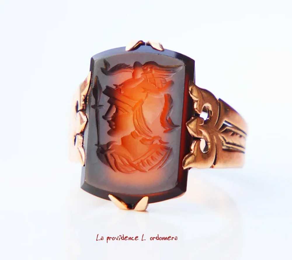 Antique Imperial Russian Minerva Ring Intaglio Re… - image 4