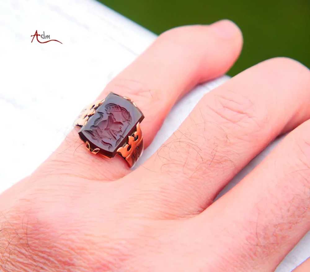 Antique Imperial Russian Minerva Ring Intaglio Re… - image 7