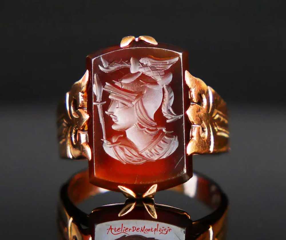 Antique Imperial Russian Minerva Ring Intaglio Re… - image 9