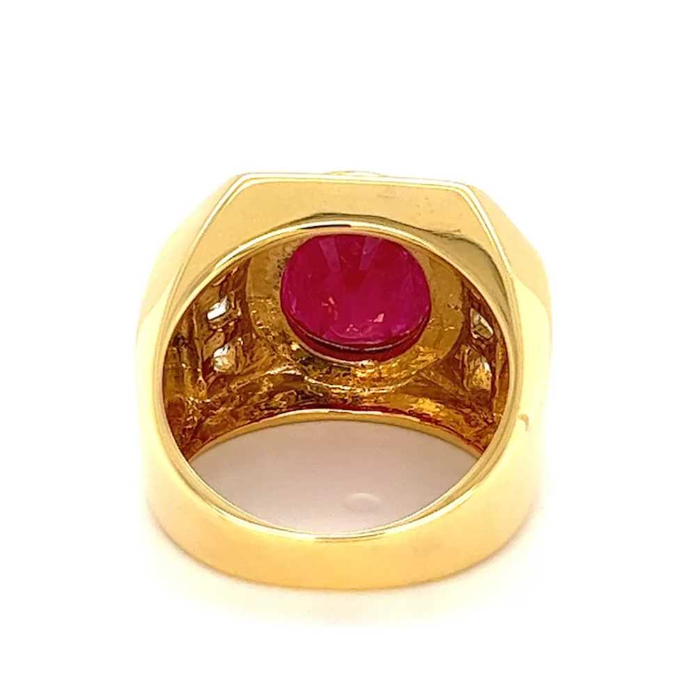 6 carat GRS certified Ruby and Diamond Mens Ring … - image 5