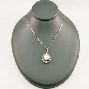 Sapphire and Cultured Pearl Pendant - image 1