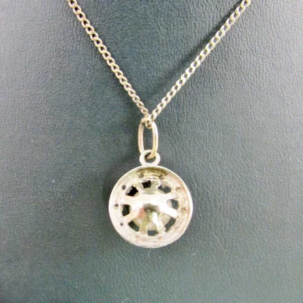 Sapphire and Cultured Pearl Pendant - image 4