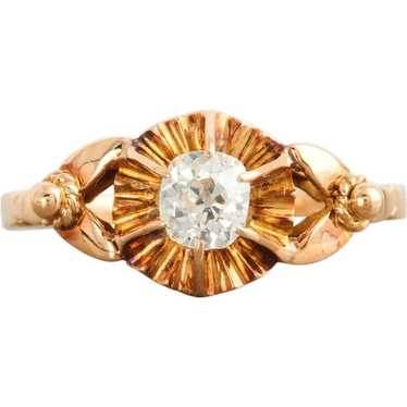 Antique Edwardian 18ct Gold Diamond Solitaire Ring - image 1