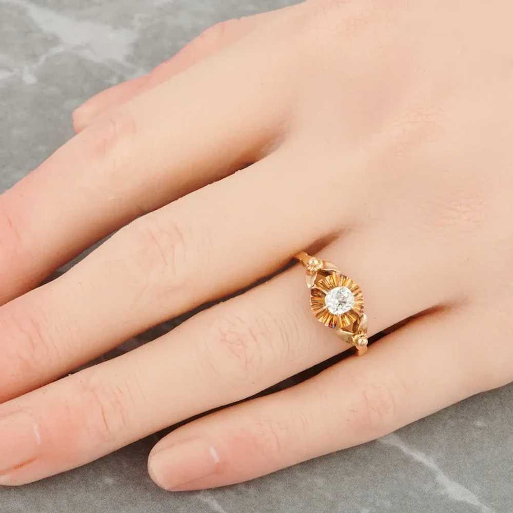 Antique Edwardian 18ct Gold Diamond Solitaire Ring - image 2