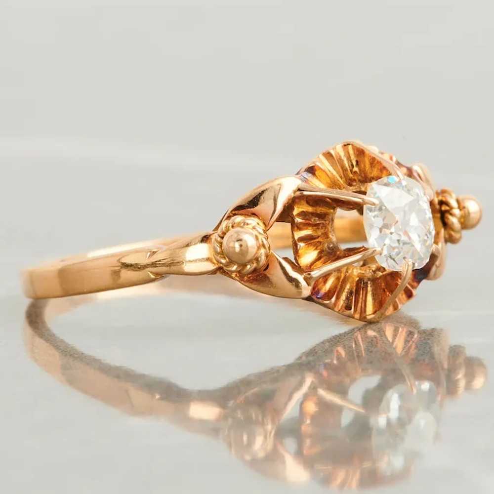 Antique Edwardian 18ct Gold Diamond Solitaire Ring - image 3