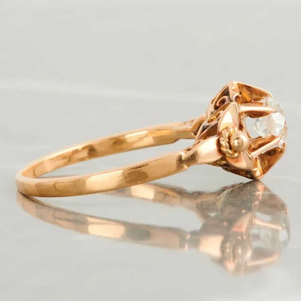 Antique Edwardian 18ct Gold Diamond Solitaire Ring - image 4