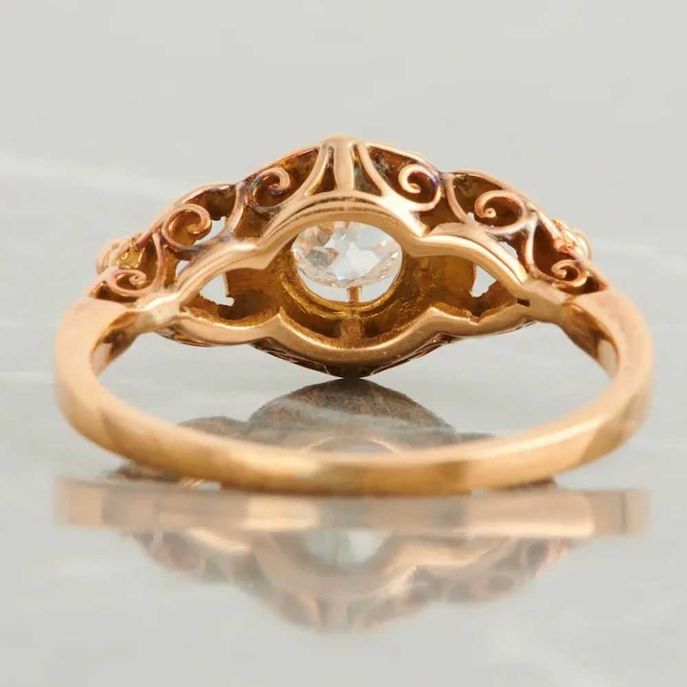 Antique Edwardian 18ct Gold Diamond Solitaire Ring - image 5