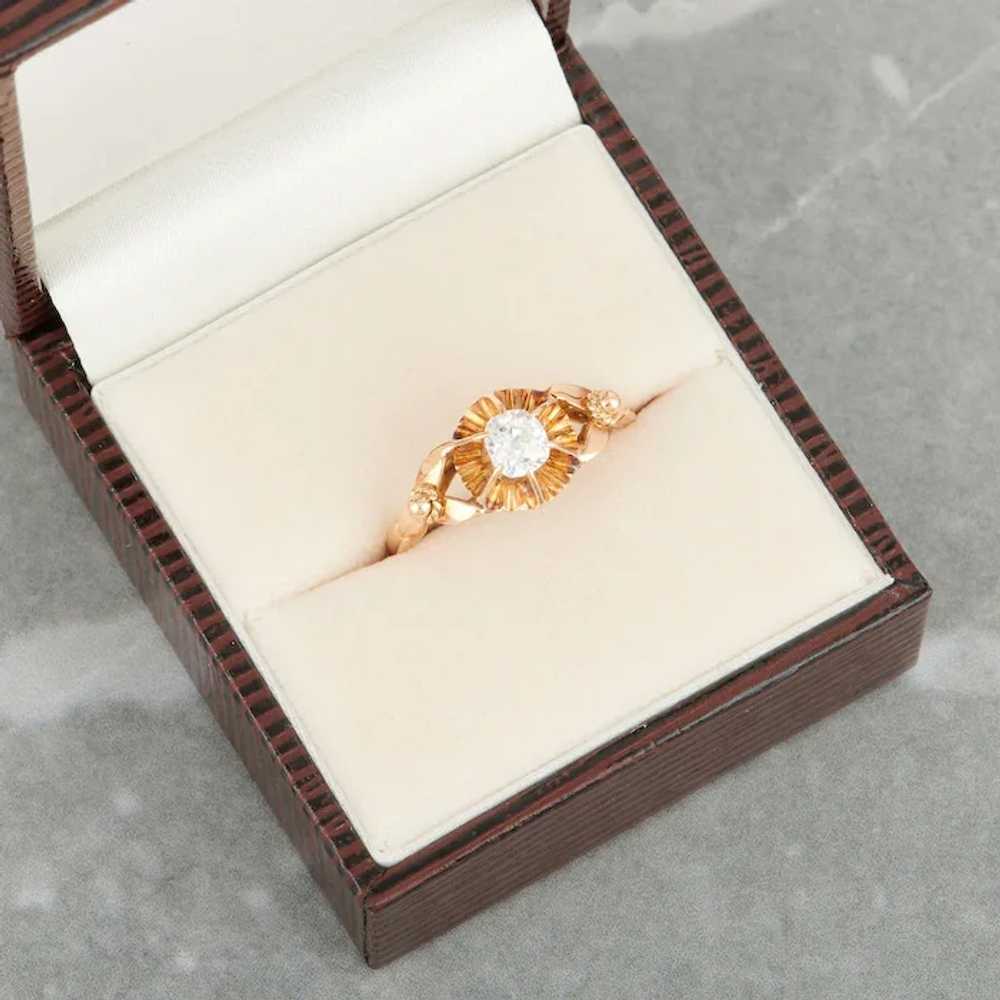 Antique Edwardian 18ct Gold Diamond Solitaire Ring - image 8