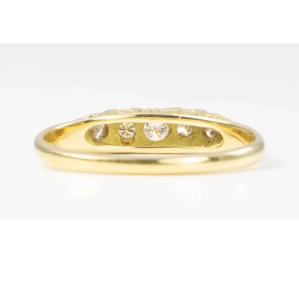 18ct Gold 5 Stone Diamond Ring - image 4