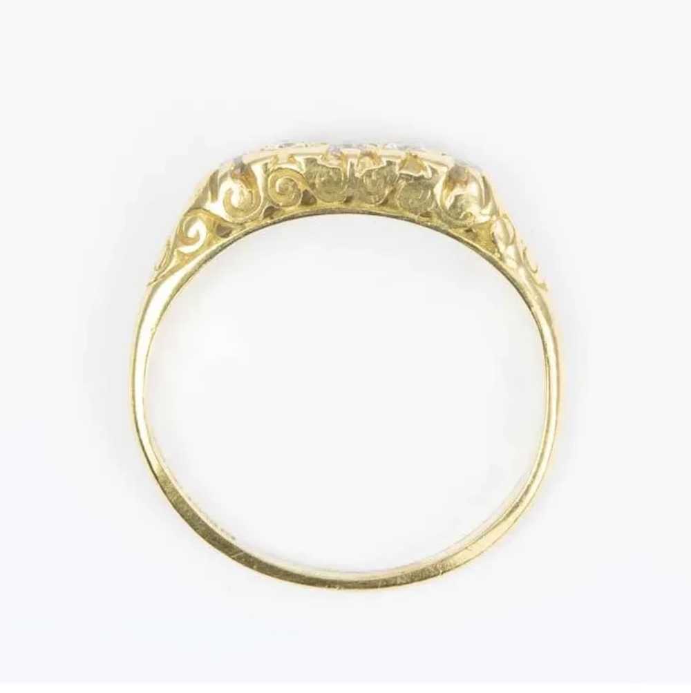 18ct Gold 5 Stone Diamond Ring - image 6