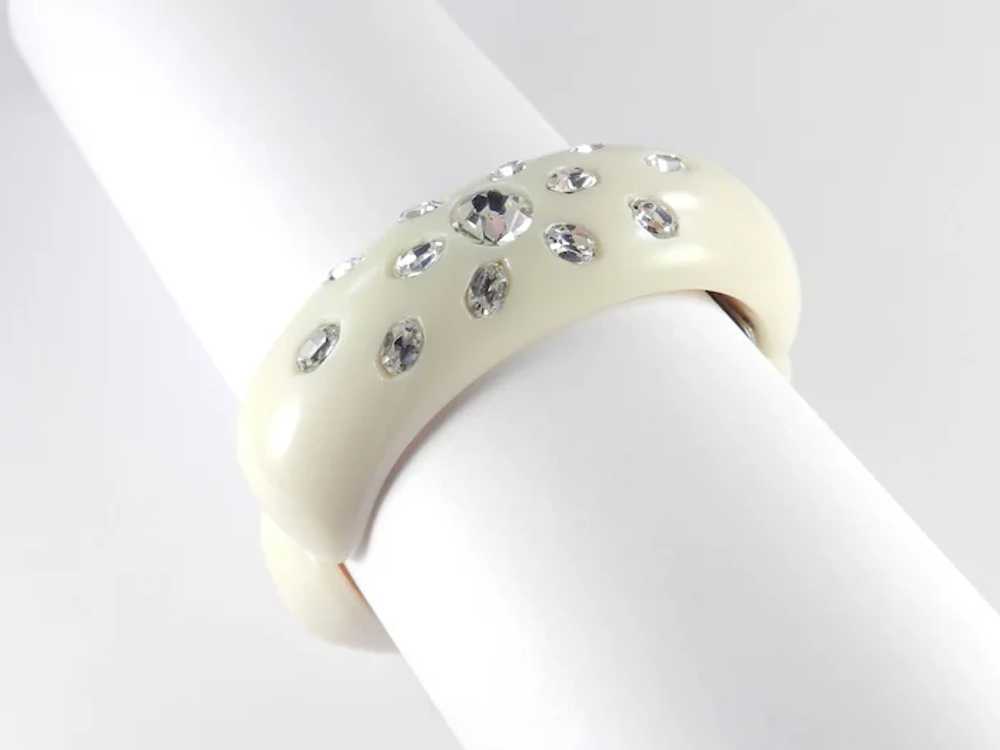 Thermoset Plastic Rhinestone Clamper Bracelet - image 5