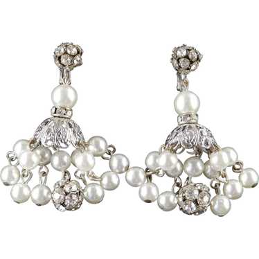 Dalsheim Rhinestone Faux Pearl Dangle Chandelier … - image 1