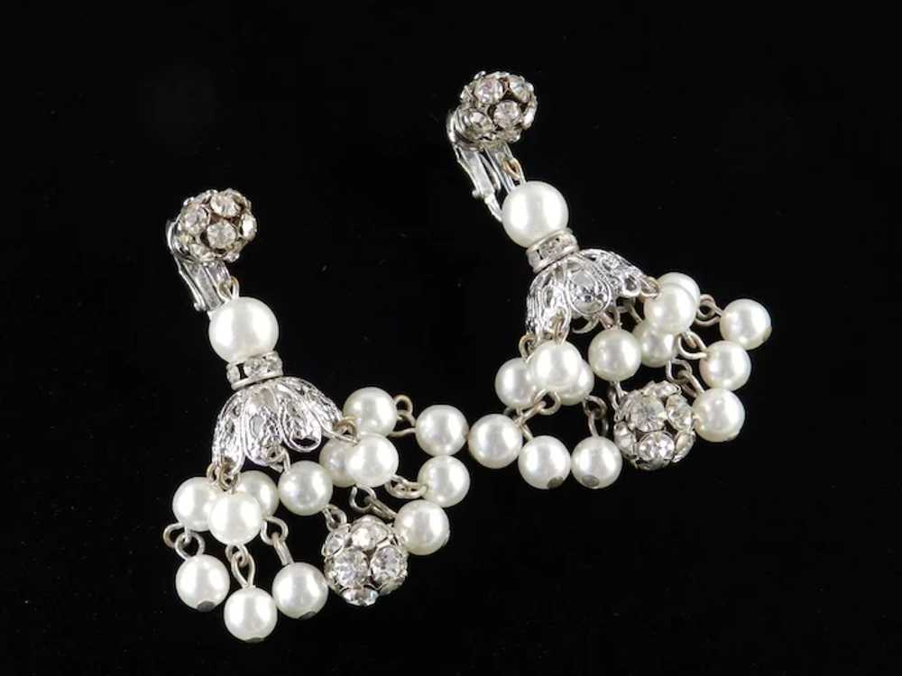 Dalsheim Rhinestone Faux Pearl Dangle Chandelier … - image 2