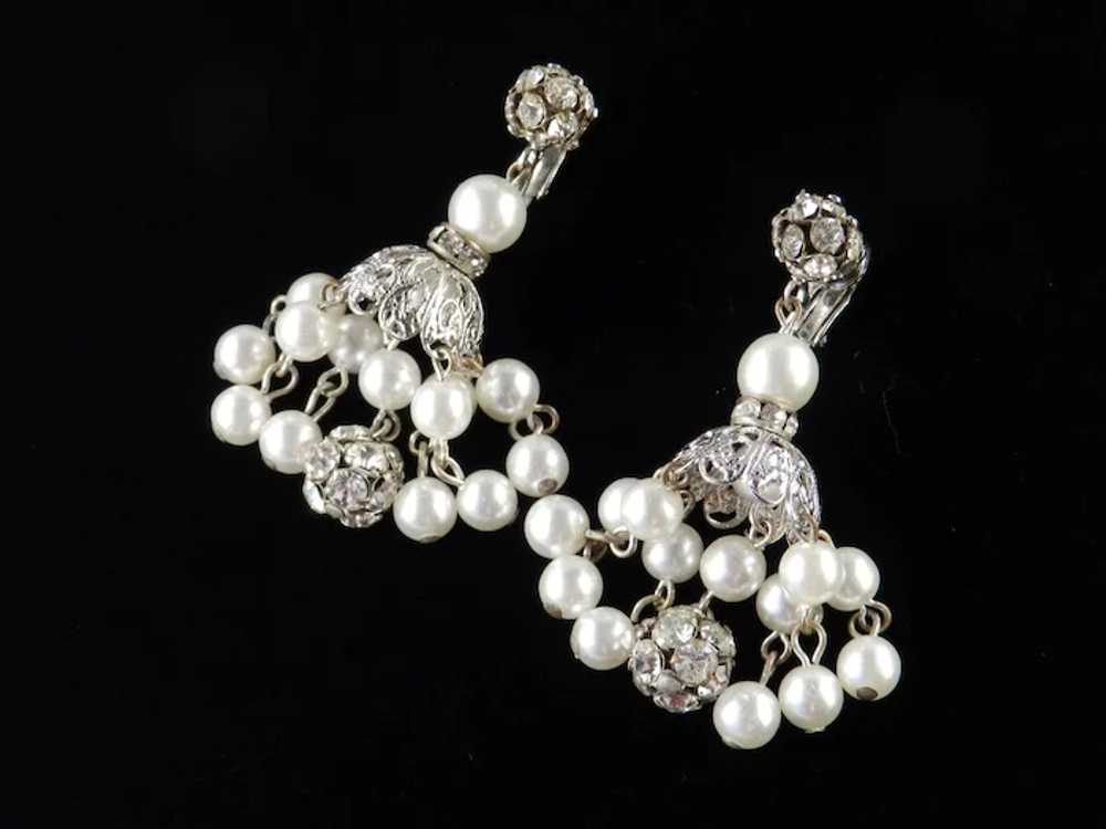 Dalsheim Rhinestone Faux Pearl Dangle Chandelier … - image 3