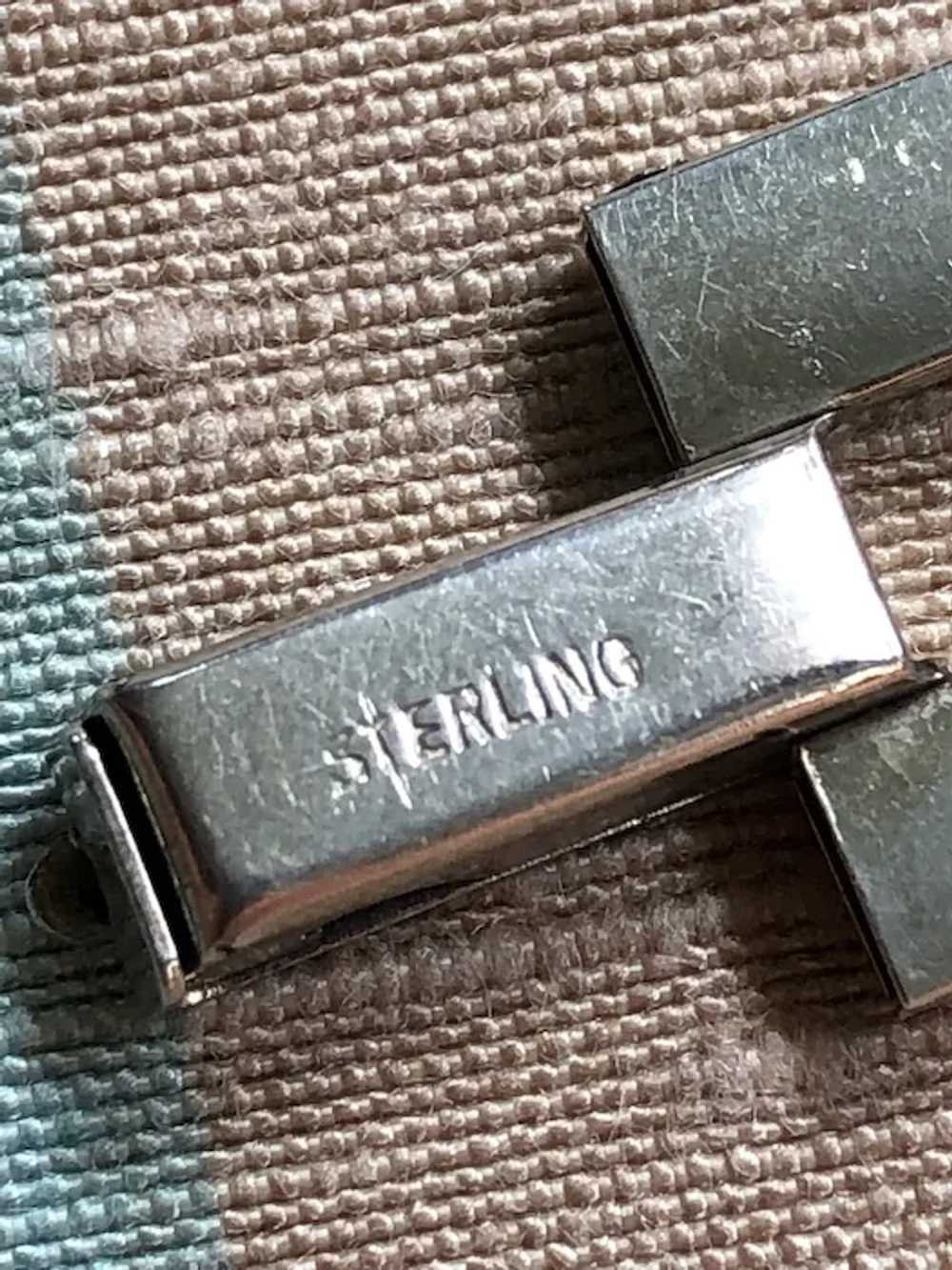 1970s Sterling Silver Rectangular Link Bracelet 7… - image 10