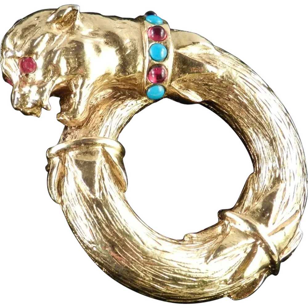 Richelieu Jeweled Rhinestone Figural Leopard Coug… - image 1