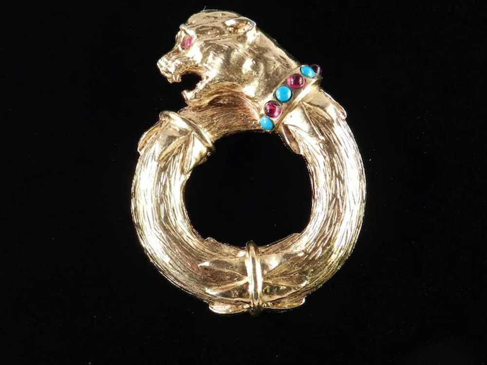 Richelieu Jeweled Rhinestone Figural Leopard Coug… - image 2