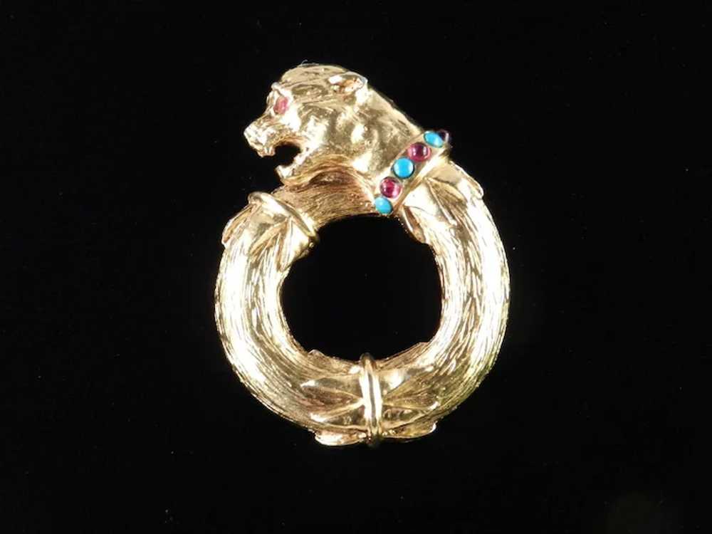 Richelieu Jeweled Rhinestone Figural Leopard Coug… - image 4