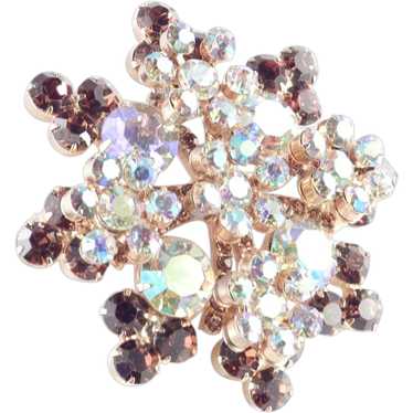 Juliana D & E Rhinestone Rosette Star Brooch Pin - image 1