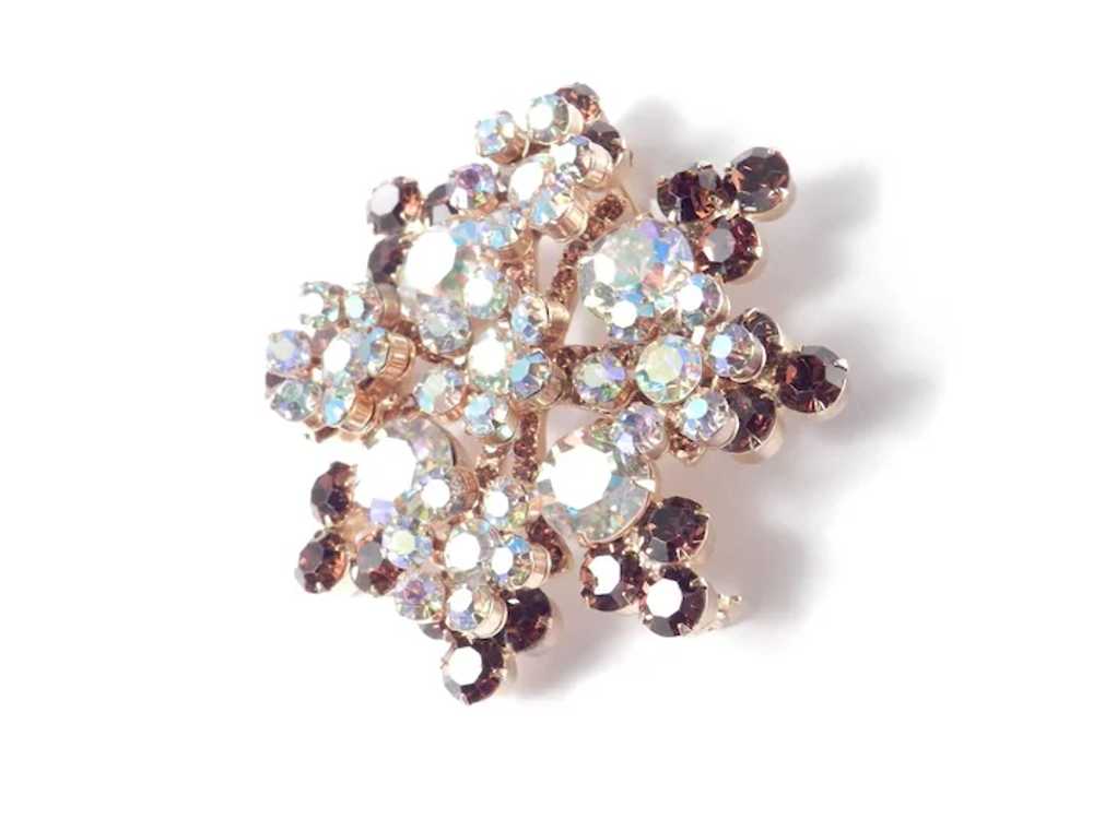 Juliana D & E Rhinestone Rosette Star Brooch Pin - image 2