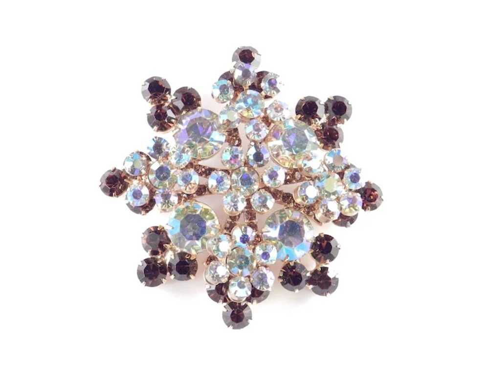 Juliana D & E Rhinestone Rosette Star Brooch Pin - image 3