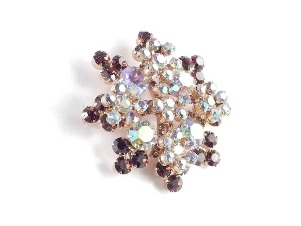 Juliana D & E Rhinestone Rosette Star Brooch Pin - image 4