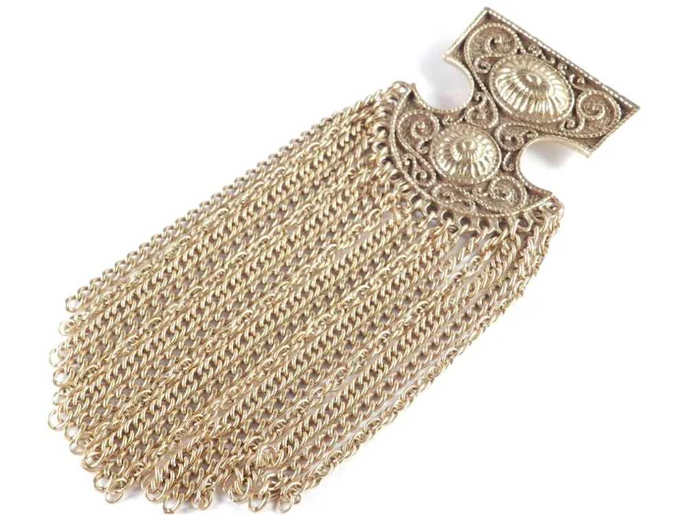 Goldette Etruscan Byzantine Revival Fringed Shiel… - image 2