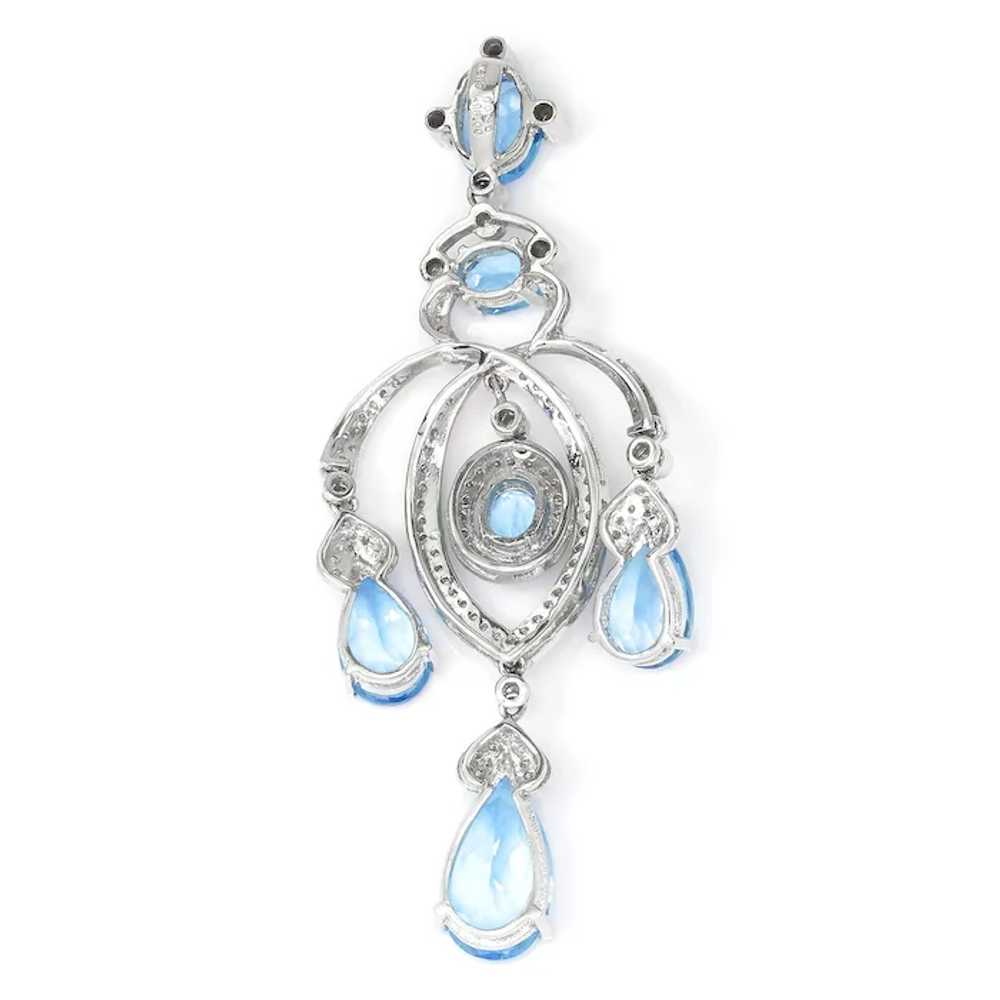 Swiss Blue Topaz Chandelier Pendant with Diamonds… - image 8