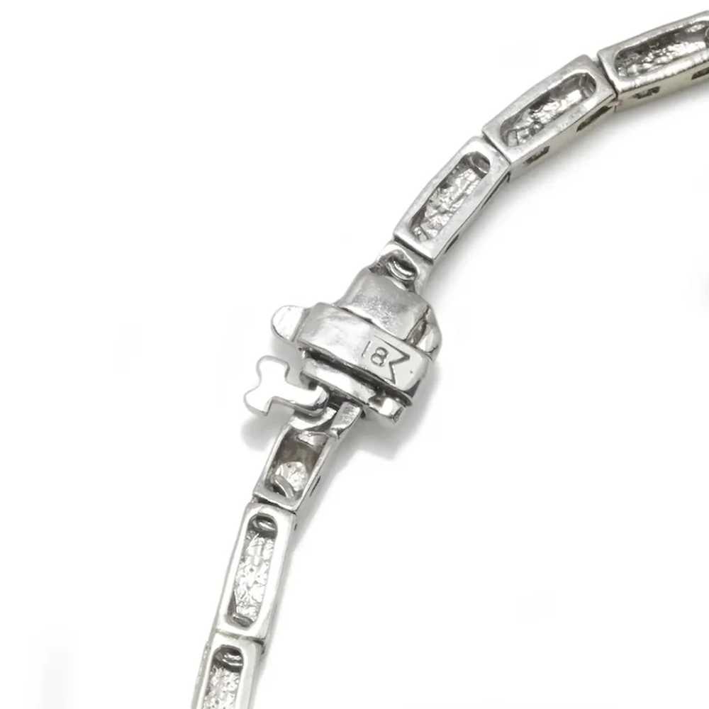 Round Diamond Split Pendant Necklace 18K White Go… - image 7