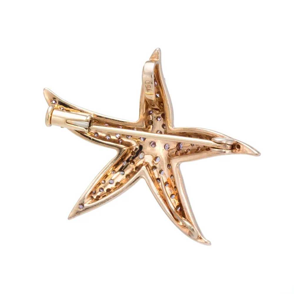 1.80ct Pink Diamond Starfish Pendant Brooch Estat… - image 2
