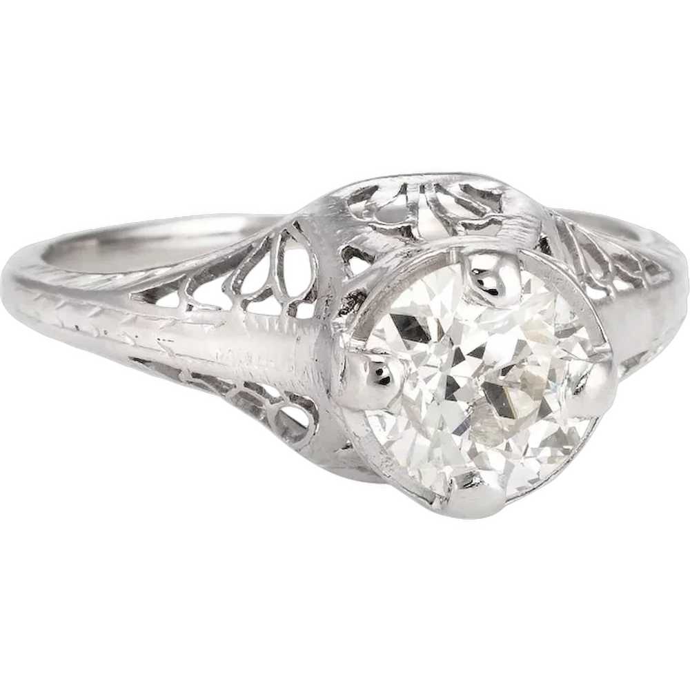 Antique Deco 1ct Diamond Engagement Ring 14 Karat… - image 1
